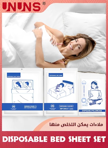 Disposable Travel Bed Sheet Set,4PCS Travel-Safe Disposable Cover Sheets For Travel,Disposable Travel Sheet With Quilt Cover And Pillowcase For Travel Business Trip