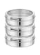 3-Pieces Basbuosa Cake pan Stainless Steel with See through Glass Lid Silver 18.5 cm