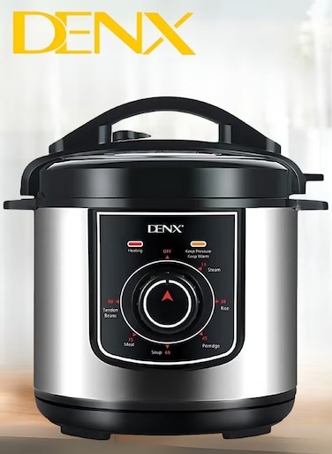 Denx 1000W Electric Pressure Cooker with 6L Large Capacity