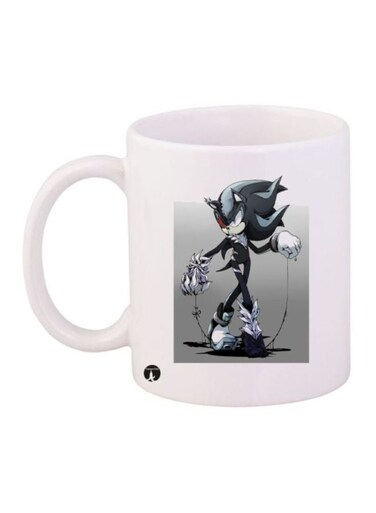 Sonic Video Game Printed Coffee Mug White/Grey