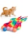 SHENGSEN Bouncy Ball with Tail Cat Toys-5 Packs,Rainbow Large Magic Worm with Ball Toy for Cats,Colorful Fuzzy Worm Bouncy Balls Cat Toy