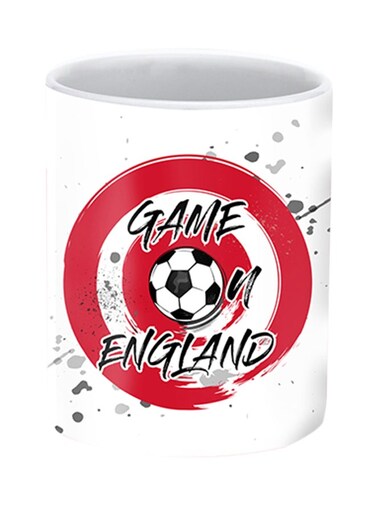 England Printed Ceramic Mug White/Red
