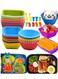 36Pcs Silicone Lunch Bento Box Dividers with 10 Cute Fruit Forks, Durable, Reusable, BPA-Free, Freezer and Dishwasher