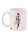 Lady Printed Coffee Mug White/Blue/Beige 11ounce