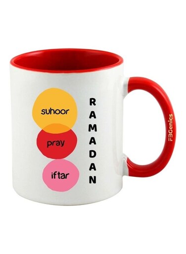 Ramadan Suhoor Pray Iftar Printed Mug Red/White/Black