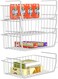 Stackable Under Shelf Basket, Ispecle Stackable Wire Storage Basket 4 Pack Save Space Hanging Baskets For Storage Pantry Organization, Easy To Install