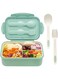 MAKINGTEC Bento Box For Kids and Adults, 3 Compartment Containers with Dividers, Microwave Safe (Green)
