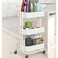 Tradeo 3 Tier Rolling Storage Cart with Wheels, Metal Utility Trolley Organizer for Kitchen Bathroom Office