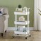 Tradeo 3 Tier Rolling Storage Cart with Wheels, Metal Utility Trolley Organizer for Kitchen Bathroom Office