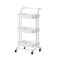 Tradeo 3 Tier Rolling Storage Cart with Wheels, Metal Utility Trolley Organizer for Kitchen Bathroom Office