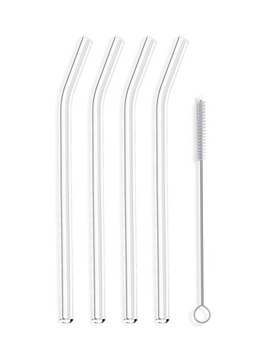 Reusable Transparent Glass Drinking Straws Clear 20cm
