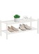 RONGJIA 2-Tier Natural Bamboo Shoe Rack - Stackable Storage Shelf with Multi-Function Combinations - Free Standing Shoe Racks for Convenient Shoe Organization（White） 11" D x 27" W x 13" H