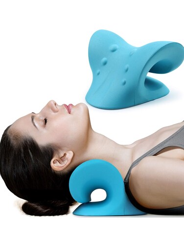 Neck and Shoulder Relaxer, Cervical Traction Device for TMJ Pain Relief and Cervical Spine Alignment, Chiropractic Pillow Neck Stretcher