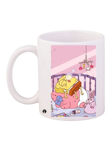 Sponge Bob Printed Coffee Mug White/Pink/Yellow