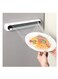 Cling film cutter, Wall-Mounted Dispenser for Aluminum Foil &amp; Wax Paper, Reusable Food Wrap Cutter with One-Touch Blade, Kitchen Storage Organizer (Fits Cling Film/Baking Paper/Foil Rolls)
