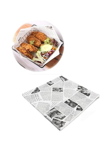 Duomama Greaseproof Paper -200 Sheets Baking Wrapping Paper for Versatile Food Wrapping and Basket Liners -for Cakes, Breads, French Fries, Sandwiches, Burgers, Hot Dogs - 25X25cm Size