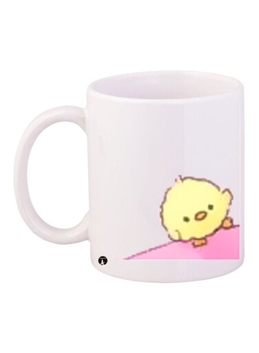 Cartoon Printed Coffee Mug White/Yellow/Pink