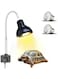 Eacam Tortoise Heat Lamp Reptile Heating Lamp UVB Reptile Light with 50W 70W Bulbs Clamp Basking Lamp for Lizard Turtle Aquarium Tank with Adjustable Temperature Switch(2 Bulbs Included)