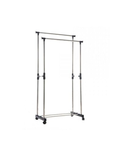 Pole Cloths Rack Silver