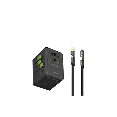 35W GaN Adapter 6-in-1 with Multi-Port USB Cable &amp; Universal Plugs