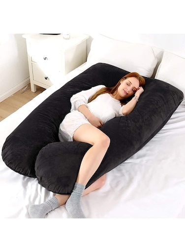 Full Body Pregnancy Pillows, Maternity Pillow for Sleeping, Body Pillows for Adults with Removable Cover 70 inch (Black)