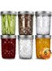 VERONES Wide Mouth Mason Jars 16oz, 6 Pack 16 oz Wide Mouth Mason Jars with Lids and Bands, Ideal for Jam, Honey, Wedding Favors, Shower Favors