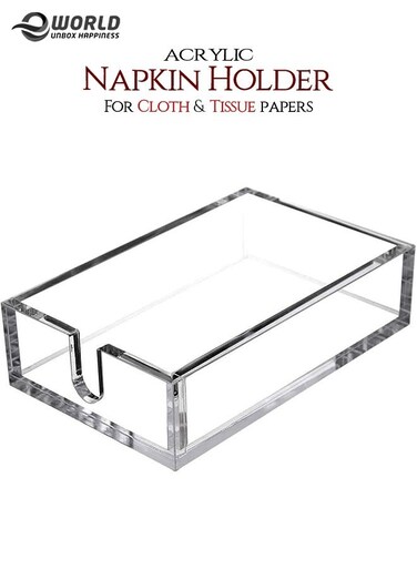 Acrylic Napkin Holder Table top Tissue Dispenser Tray for Bathroom and Kitchen