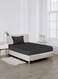 Linen Single Striped Fitted Elastic Bedsheet with 1 Pillow Case 90 x 190 Cm Black