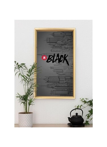 Clevercraft Homes 'In Black' Digitally Printed Wall Poster with Photo Frame by Spoil Your Wall, 40 x 55 cm Size, Multicolor