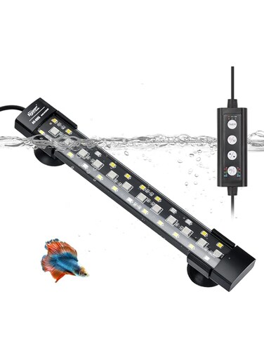hygger Submersible Fish Tank LED Light, Full Spectrum Aquarium Light with Auto On Off 24/7 Mode, Adjustable Timer Brightness