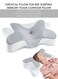 Cervical Foam Pillow Ergonomic Medical Orthopedic Physiotherapy Sleeping Support Butterfly-Shaped Pillow for Neck and Shoulder Pain Relief Relaxing Contour Bed Pillow for Side Back and Stomach Sleepers Washable Breathable Cover Pillowcase