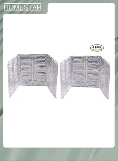 2-Piece Aluminum Foil Gas Stove Oil Splatter Shield