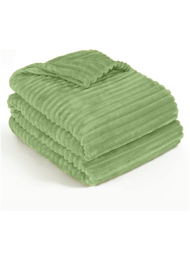 G H Striped Flannel Fleece Blanket Plush Throw Blanket Super Soft Blanket King Size(220x240) For Bed and Sofas Luxurious Warm and Comfortable