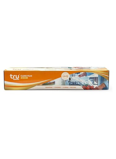 Cling Film - 45cm x 1.5kg 1 Roll, BPA Free, Food Grade, Hygienic, Perfect for Freezing, Packing and Storing white