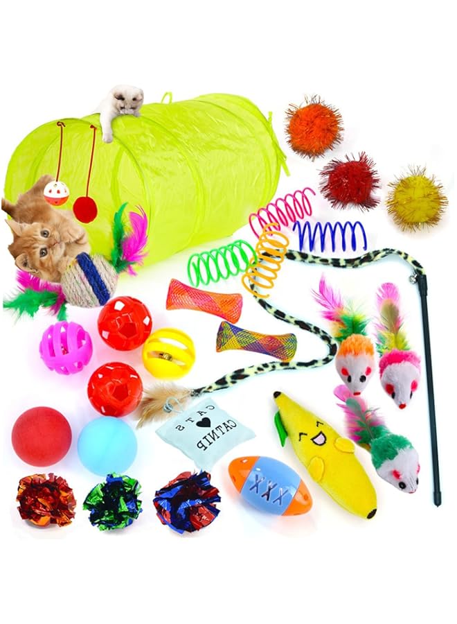 Buy MQ 27 PCS Cat Toys Kitten Toys Assortments,Variety Catnip Toy Set ...