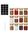 12 Pack Glass Jars Set, 250ml Spice Jars with Bamboo Lids, Clear Glass Food Storage Containers, Kitchen Canisters Set for Sugar, Tea, Cookie, Coffee with Labels and Pen