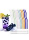 12Pcs Reusable Colorful Wavy Glass Straws - Shatter Resistant Glass Straw with Clening Brush, Suitable for Ice/Hot Beverages,Coffee,Milk,Tea,Juice