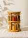 Rotating Bamboo Tabletop Spice Rack with 10Pcs 270ML Glass Spice Jars. Swivel Organizer with Wooden Lids for Kitchen Counter, Herbs, Spices &amp; Seasonings