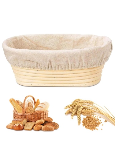 Oval Bread Banneton Basket with Liner, Perfect Brotform Proofing Basket for Making Beautiful Bread (with Liner)