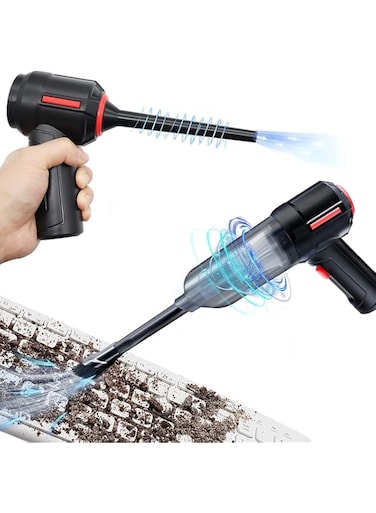 3-in-1 Computer Vacuum, Compressed Air Duster Blower, Portable Handheld Vacuum Cleaner Cordless, Rechargeable car Hoover, Mini Keyboard Cleaner Kit, Electric Spray air can for PC, Laptop, Electronics