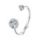 S925 Sterling Silver Moissanite Open Adjustable Ring(MSR067-E)