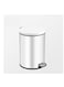 Stainless Steel Double Layer Dustbin with Pedal and Lid For Bathroom Kitchen,Silent Lidded Trash Bin,Fingerprint-Proof Modern Garbage Can,Round Bucket with Handle for Home Office (White, 12L)