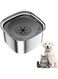 Masroo 3L Dog Water Bowl 101oz Stainless Steel Dog Bowl No Spill Large Capacity Dog Food Water Bowl Slow Water Feeder, Spill Proof Pet Water Dispenser Vehicle Carried Travel Water Bowl for Dogs, Cats