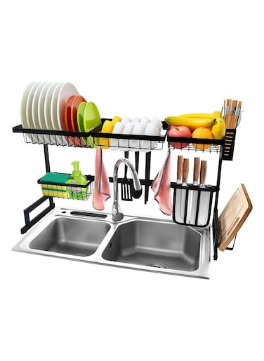 Kitchen Organizer Dish Rack Over Sink Cutlery Utensils Washing Cutlery Holder Draining Board Kitchen Storage Dish Drainer Draining Rack