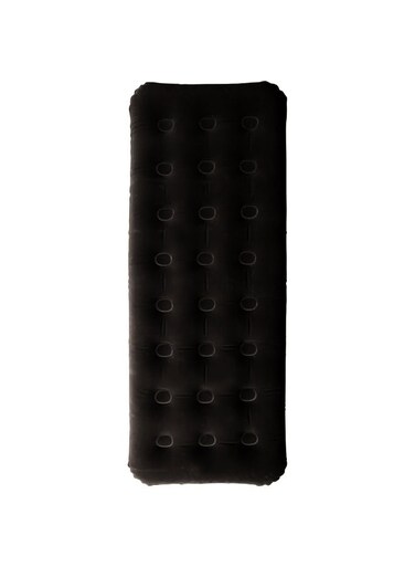 Single Size Inflatable Air Bed Mattress Thickened PVC Portable Air Mattress with Anti-Rollover Design for Home and Camping Black