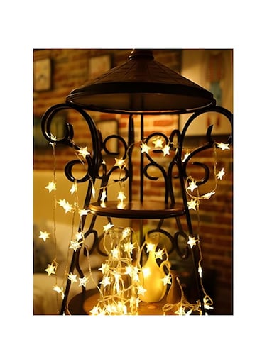 Magplayer 40 LED Star String Lights 20 Feet Fairy Christmas Waterproof Copper Wire with Battery Operated for Indoor &amp; Outdoor, Party, Wedding and Holiday Decorations Warm White Star Lights. (6 Meter)