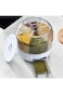 6-Grid 360&deg; Rotating Food Dispenser, One-Click Storage Container for Rice, Grains, Snacks