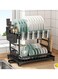 2-Tier Dish Drying Rack Metel 2-Tier Dish Rack Utensil Metal Cup Holder Kitchen