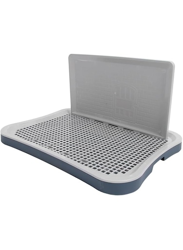 gernie Potty Training Toilet, Dog Potty Tray Toilet with Wall Column, Pet Pads Holder, Mesh Pet Toilet Training Tray Litter Box, Puppy Pee Pad Holder, Indoor Outdoor Dog Potty Toilet