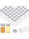 50 Pcs Vials Clear Mini Glass Bottles with Screw Aluminum Metal Cap Tiny Jars Empty Small Bottles with Lids DIY Sample Containers for Powder Cream Cosmetic Jewelry Wedding (Silver Caps,10 ml)